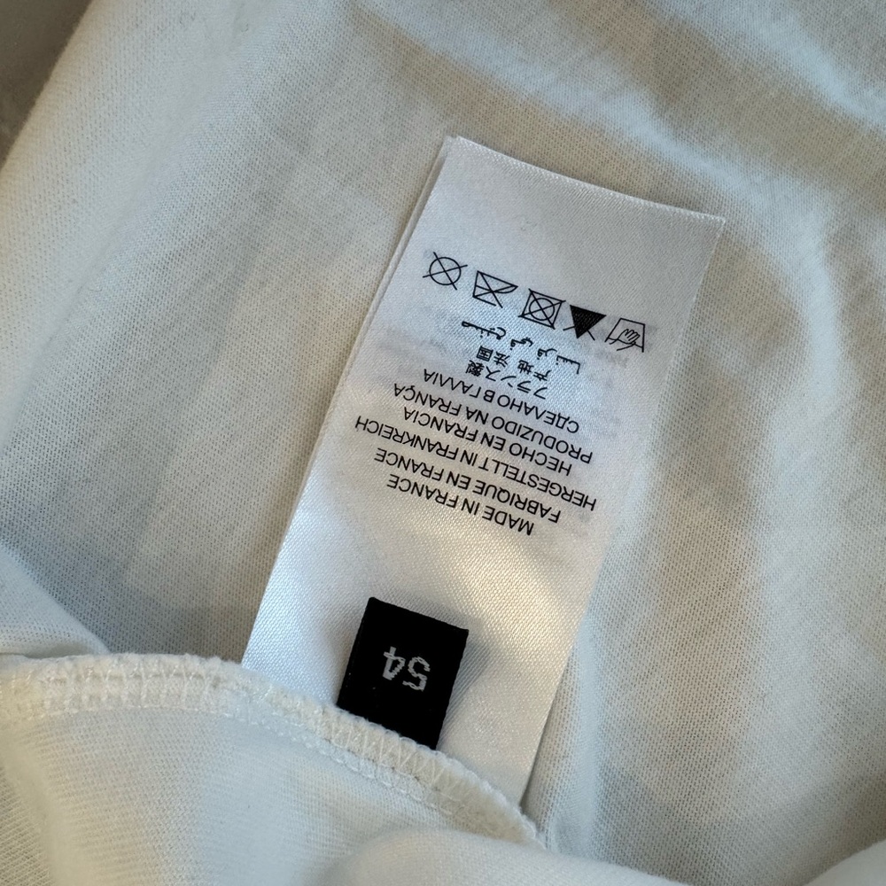 Balmain White Short Sleeve Logo Tee with Gray Print - Picture 3 of 5